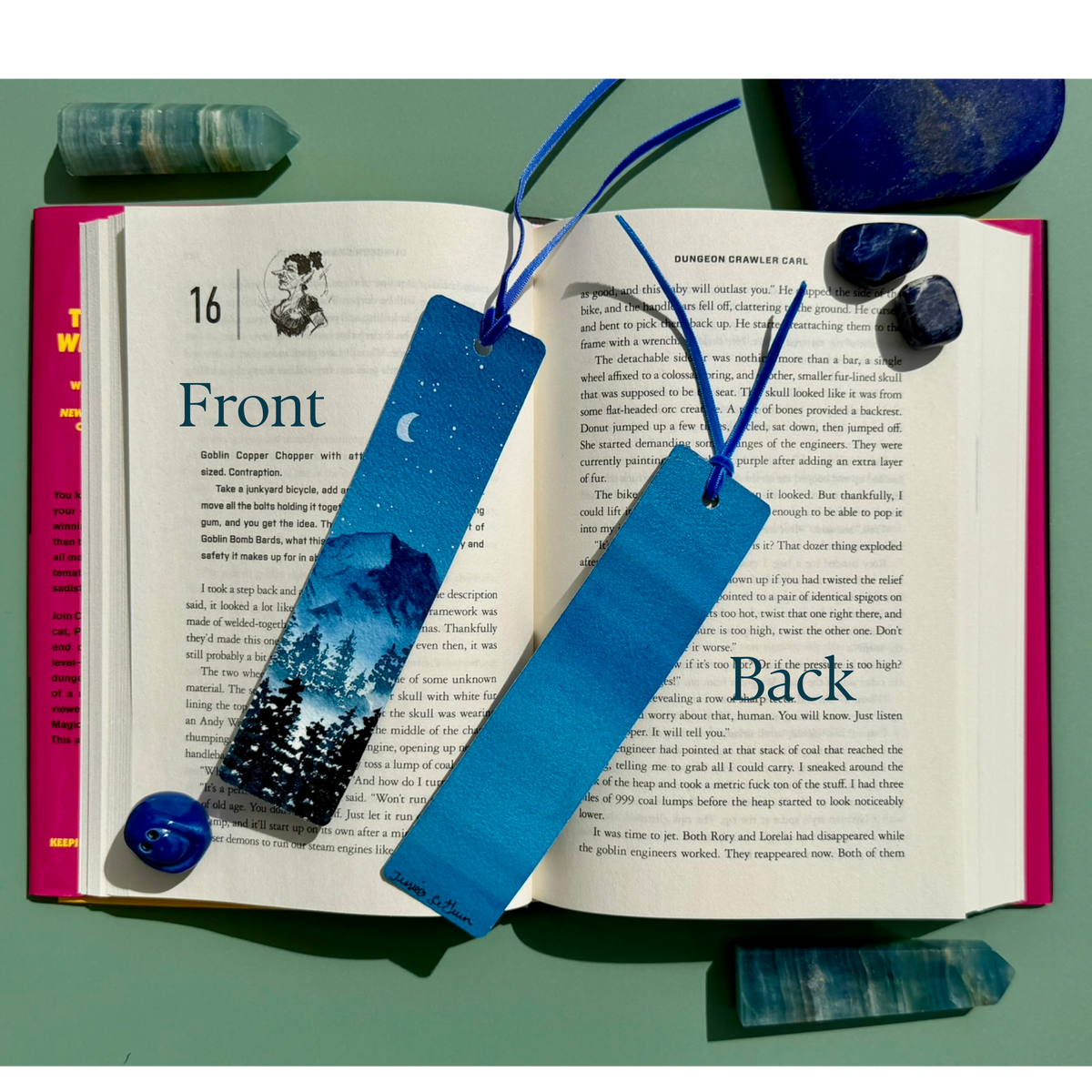 Moonlit Mountain Original Watercolor Bookmarks