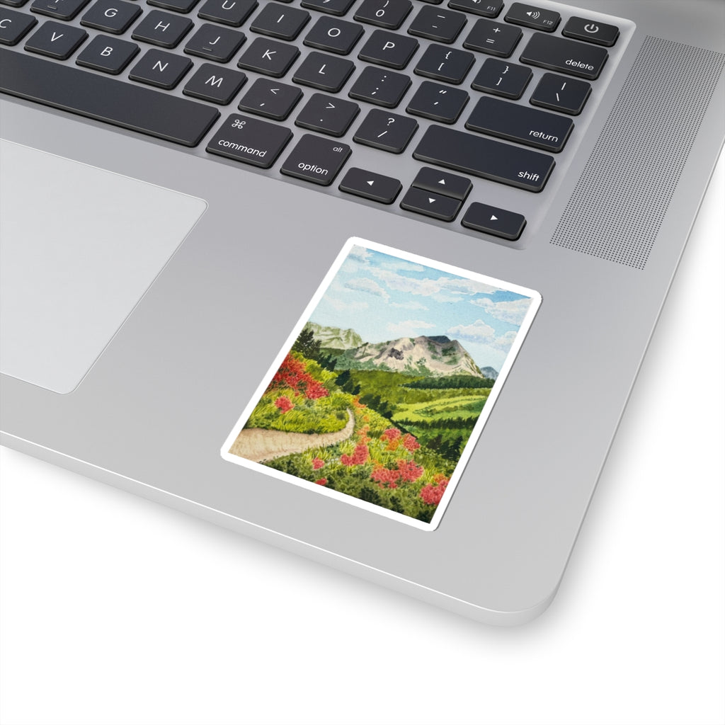 Crested Butte Colorado Wildflower Mountain Trail Sticker | Kiss-Cut Sticker