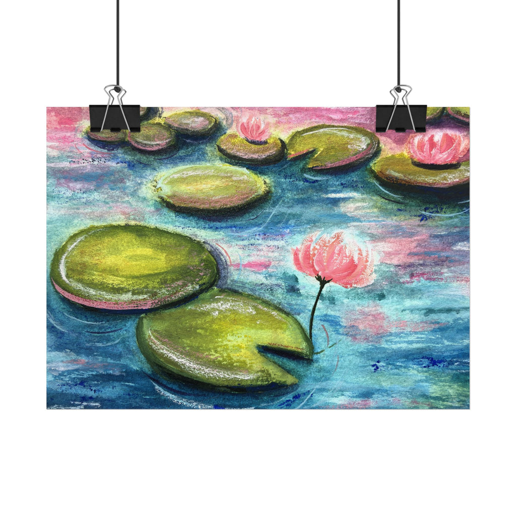 Monet Inspired Water Lilies 1 Watercolor Giclee Print