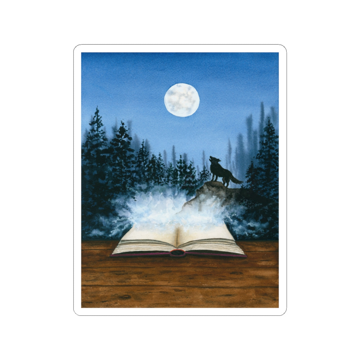 Shifter Bookish Watercolor Illustration Sticker | Kiss-Cut Sticker