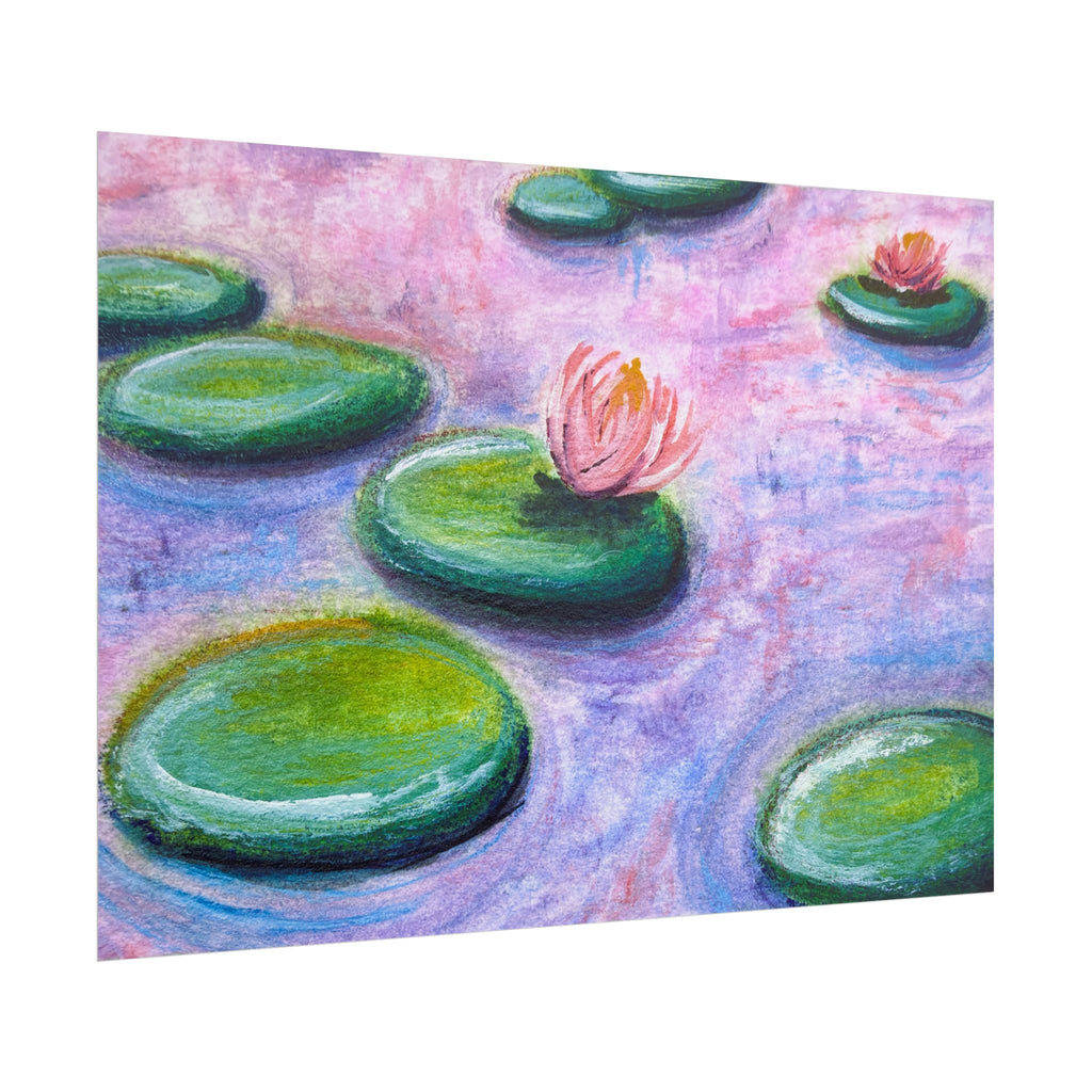 Monet Inspired Water Lilies 2 Watercolor Giclee Print