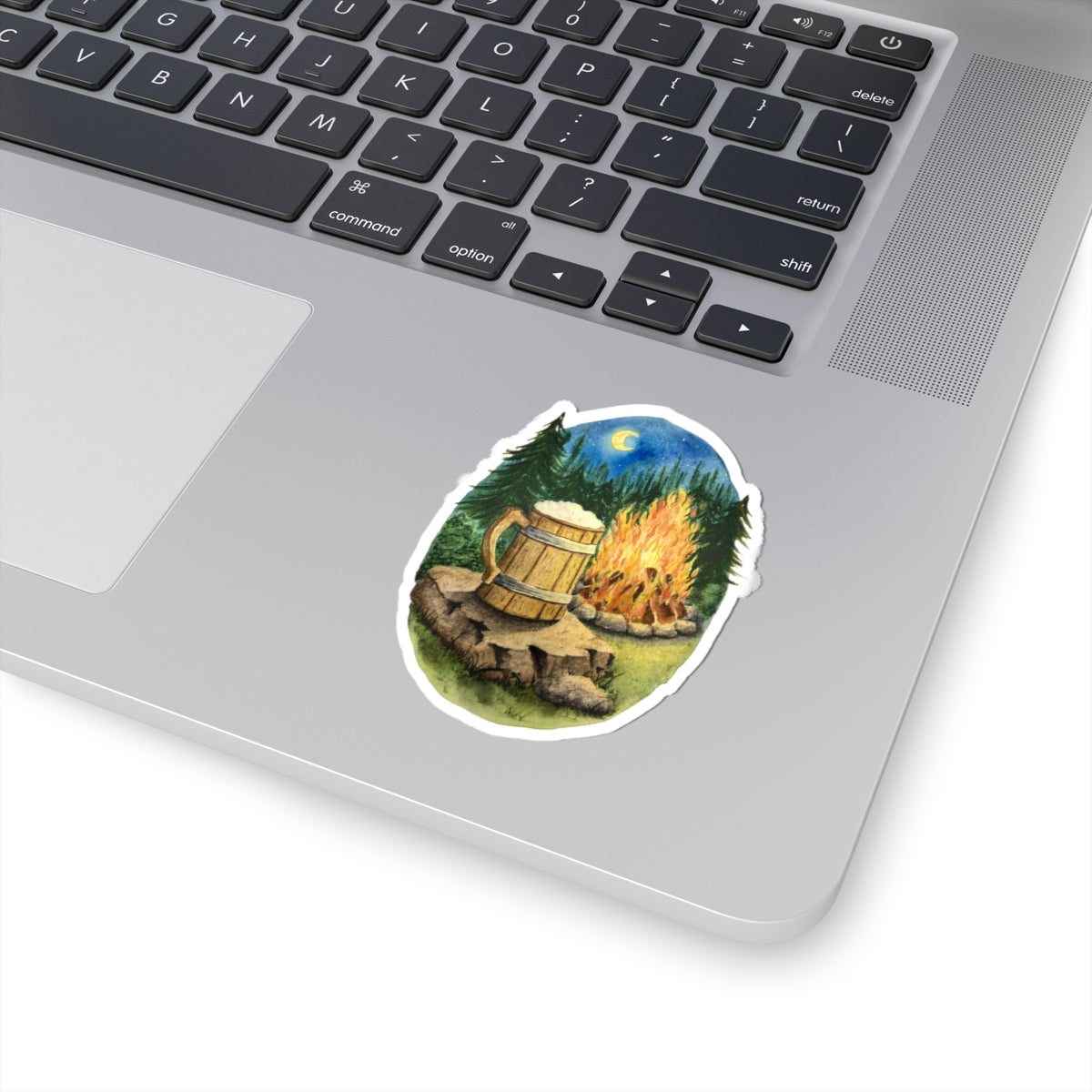 Wooden Tankard by the Campfire | Kiss-Cut Sticker