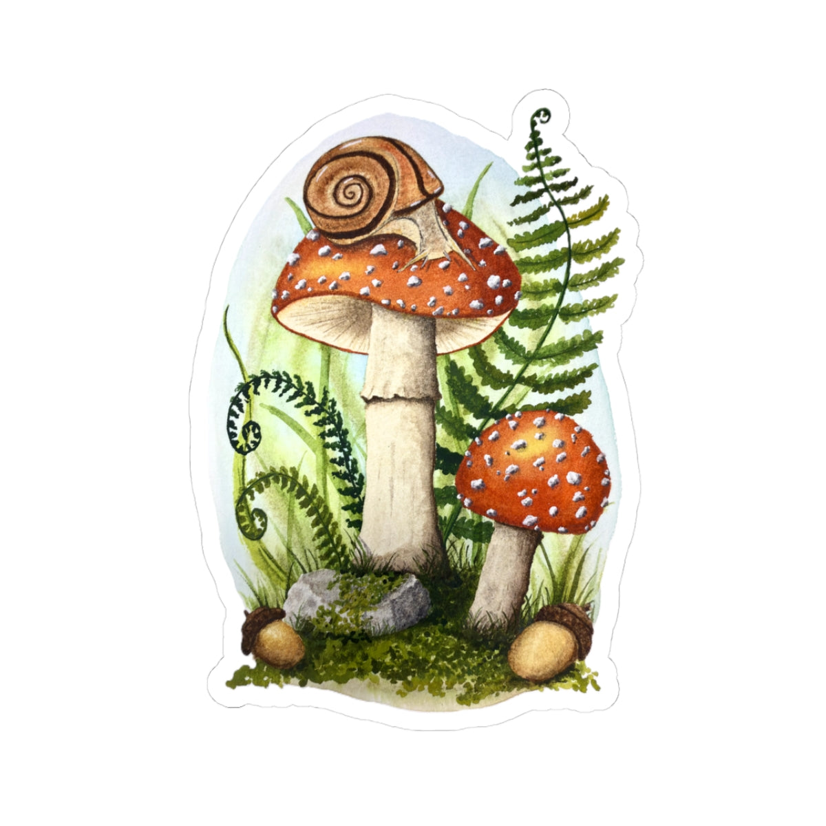 Woodland Mushrooms and Snail | Kiss-Cut Sticker