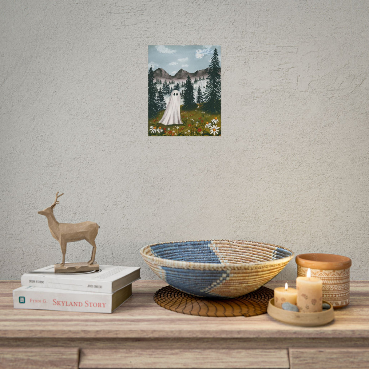 Ghost in the Wildflowers Watercolor Giclee Print