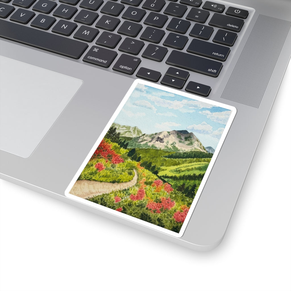 Crested Butte Colorado Wildflower Mountain Trail Sticker | Kiss-Cut Sticker