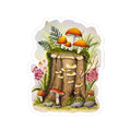 Mushroom Stump Watercolor Illustration Sticker | Kiss-Cut Sticker