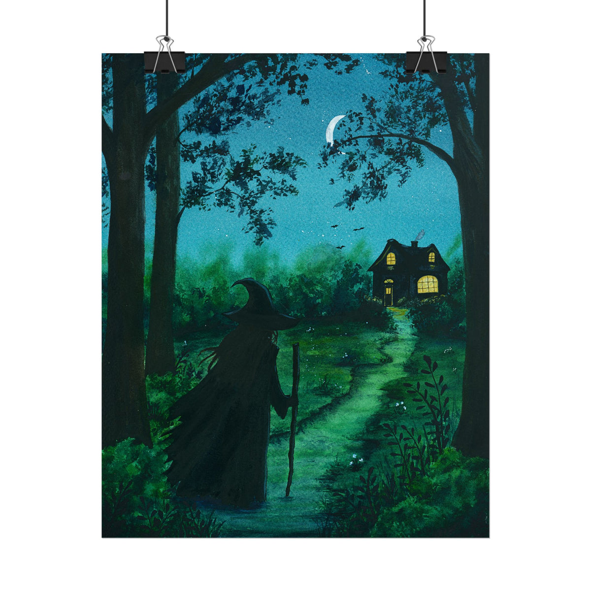 Witch in the Woods Watercolor Giclee Print