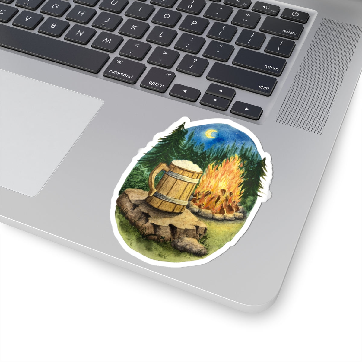 Wooden Tankard by the Campfire | Kiss-Cut Sticker