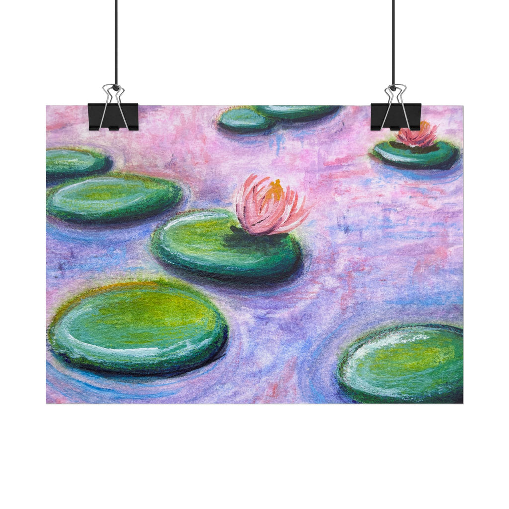 Monet Inspired Water Lilies 2 Watercolor Giclee Print
