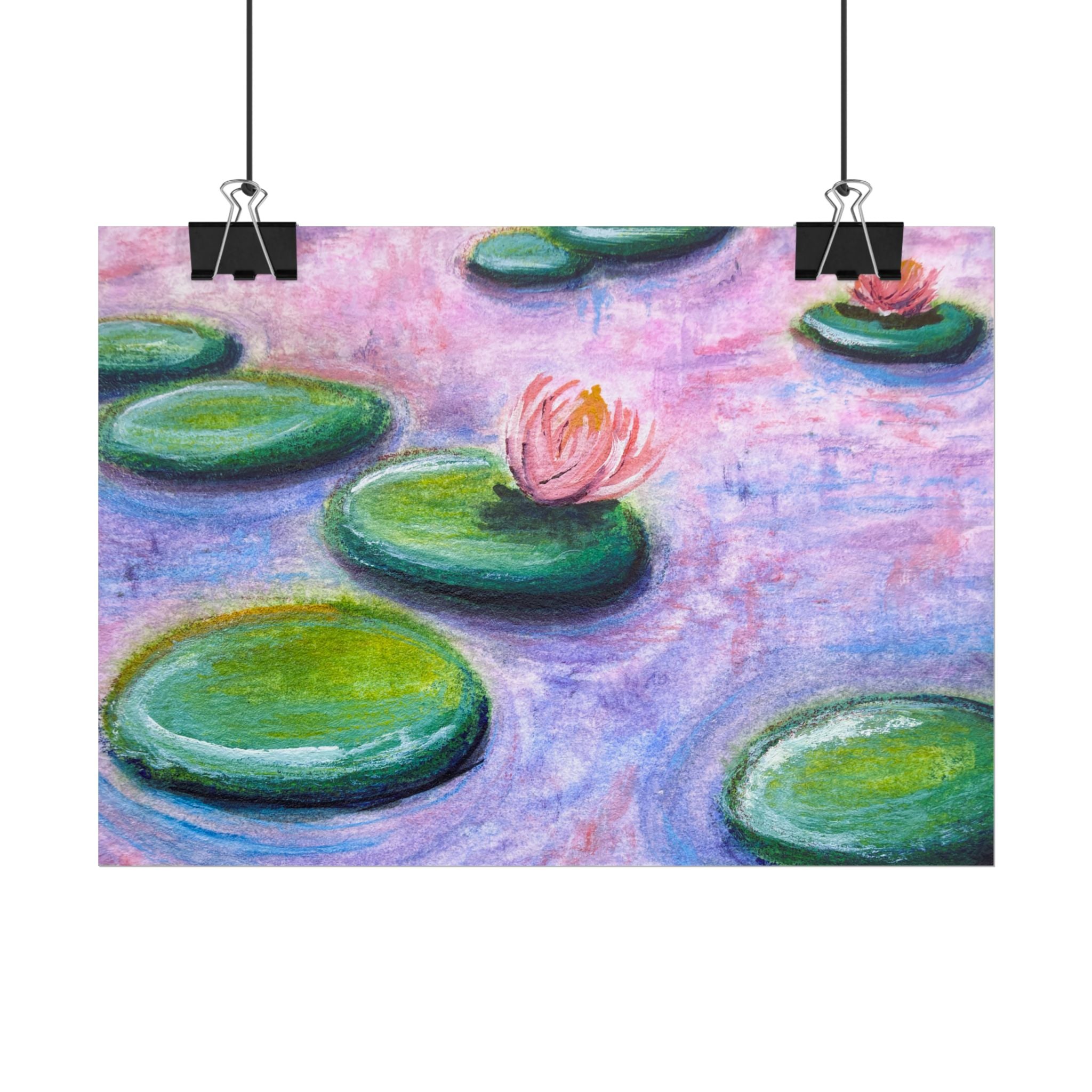 Monet Inspired Water Lilies 2 Watercolor Giclee Print
