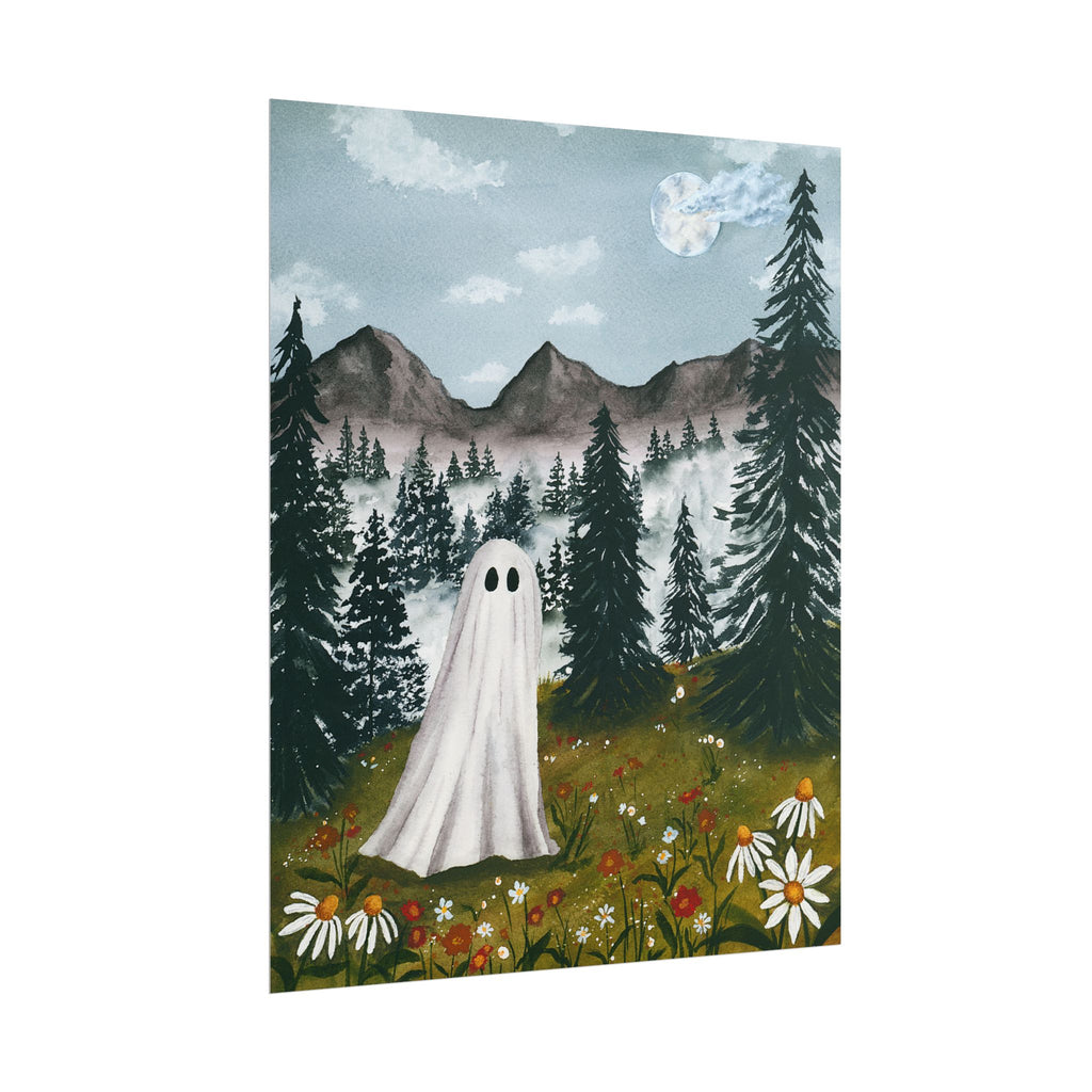 Ghost in the Wildflowers Watercolor Giclee Print