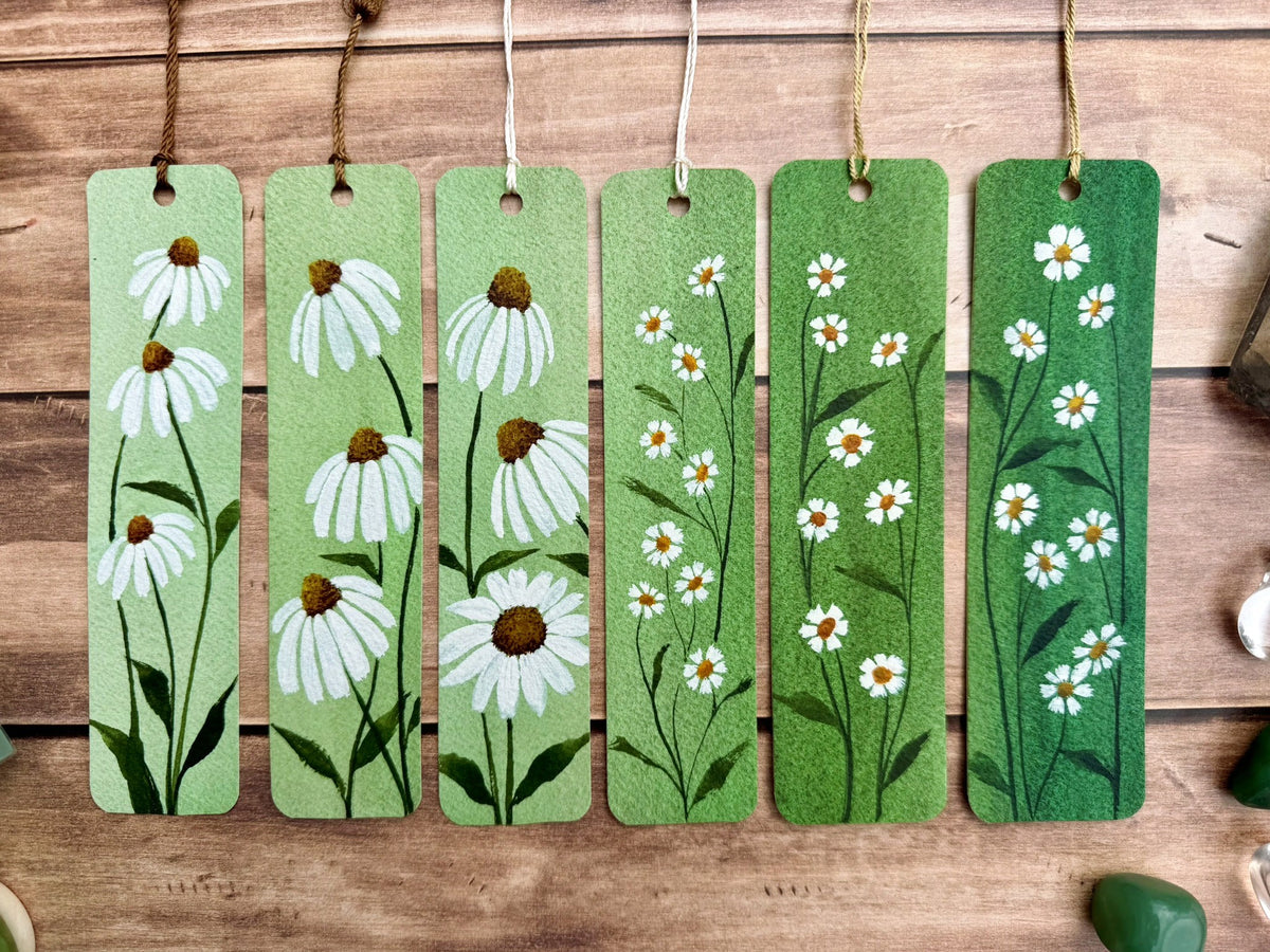 Echinacea & Chamomile Original Watercolor Bookmarks