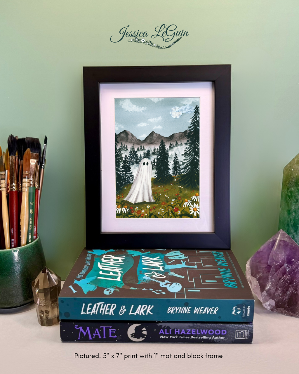 A Ghost in Wildflowers Framed Print