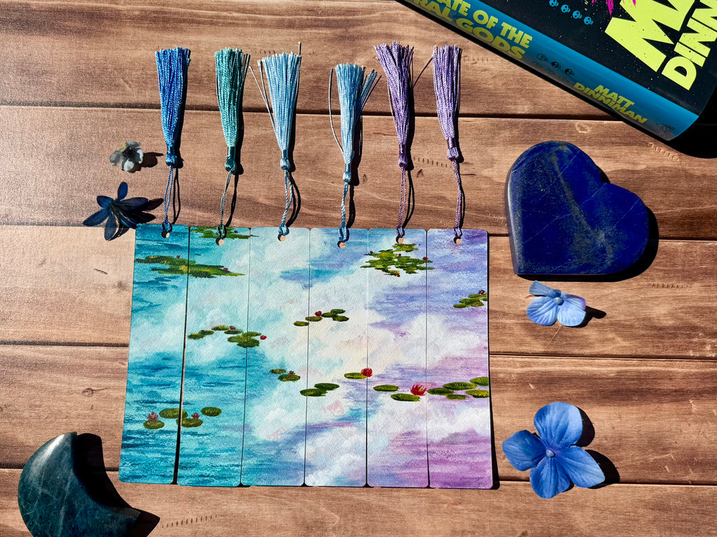 Water Lily Reflections Original Watercolor Bookmarks