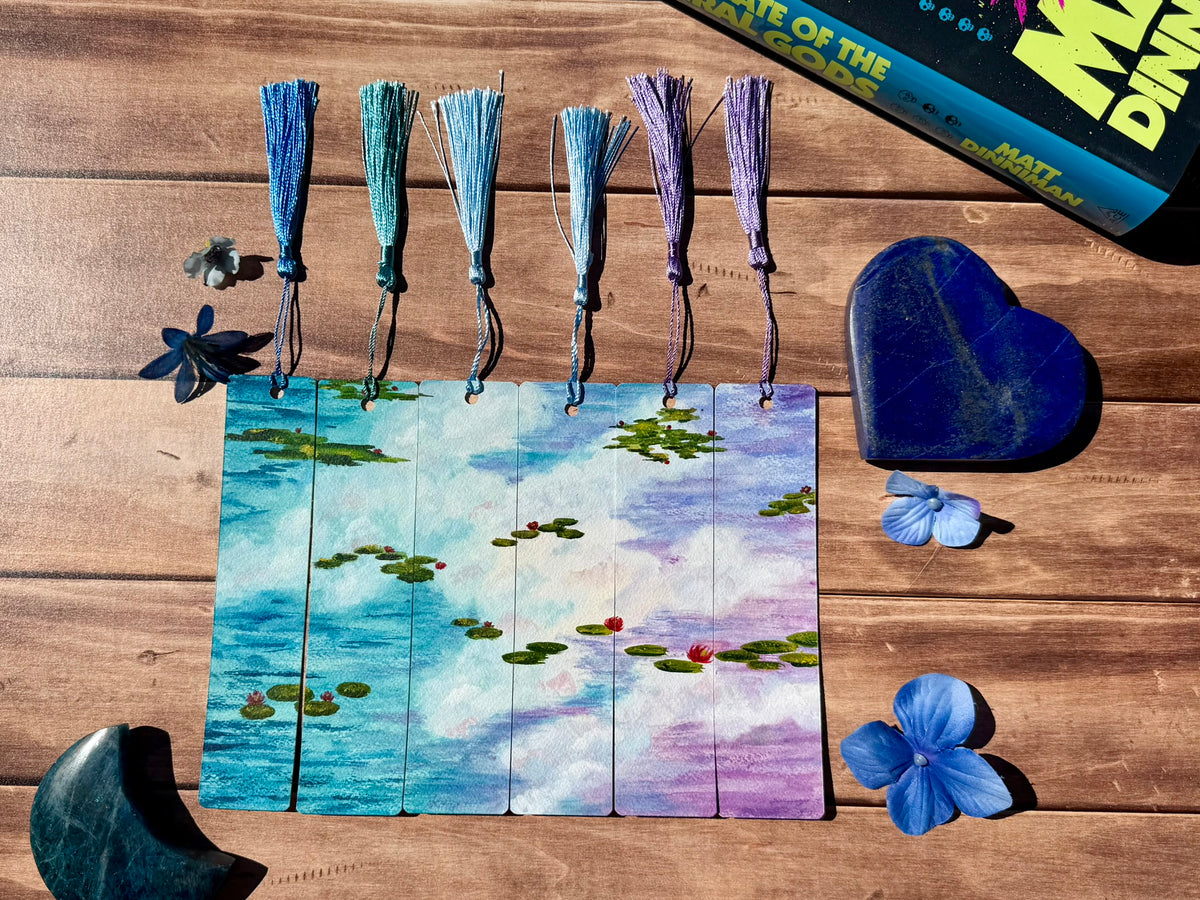 Water Lily Reflections Original Watercolor Bookmarks
