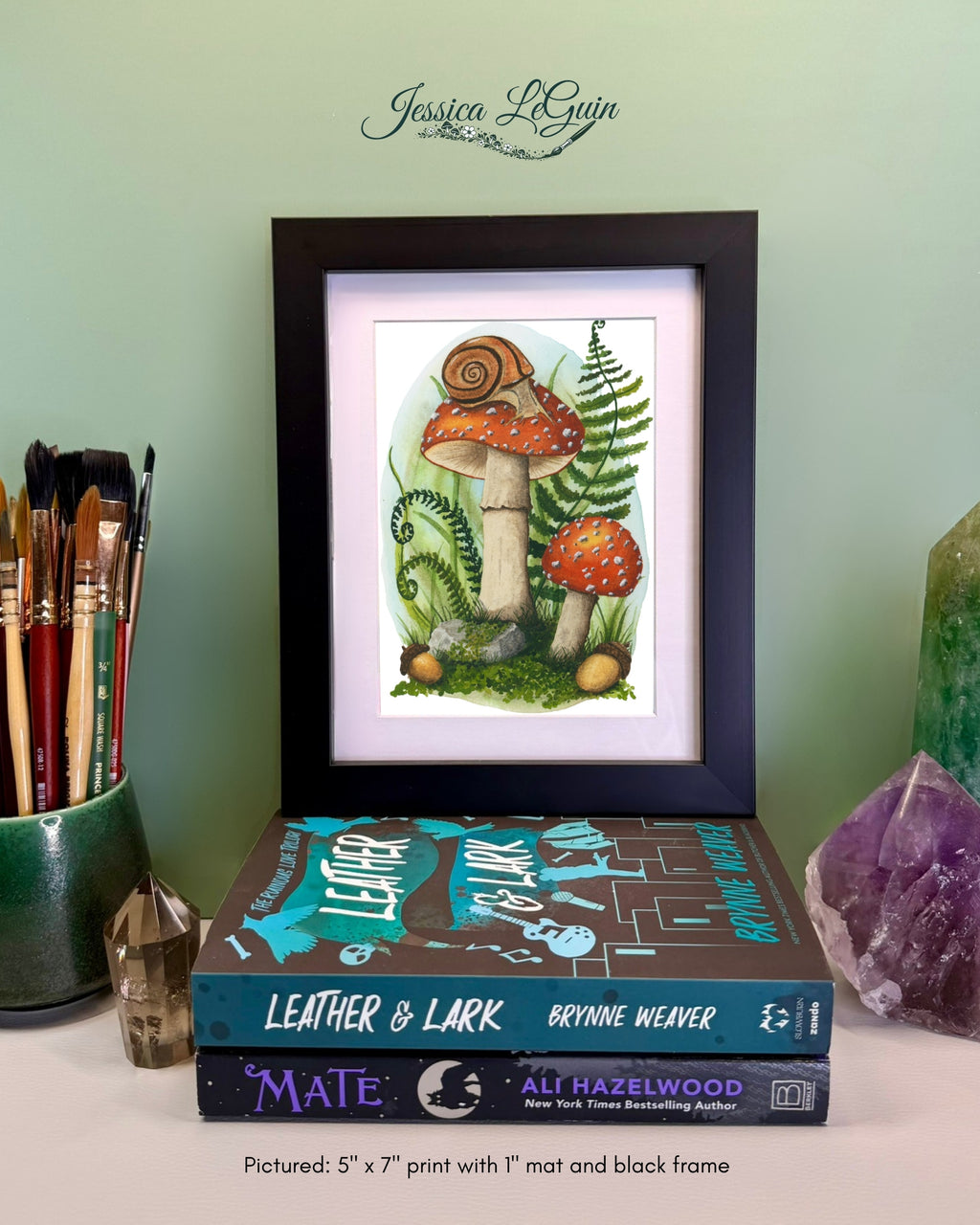 Snail on Fly Agaric Mushroom Framed Print