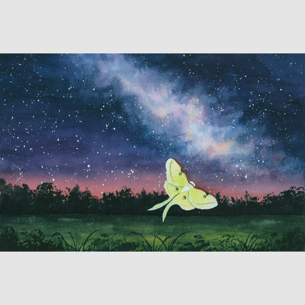 Luna Among the Stars Original Artwork 7x10"