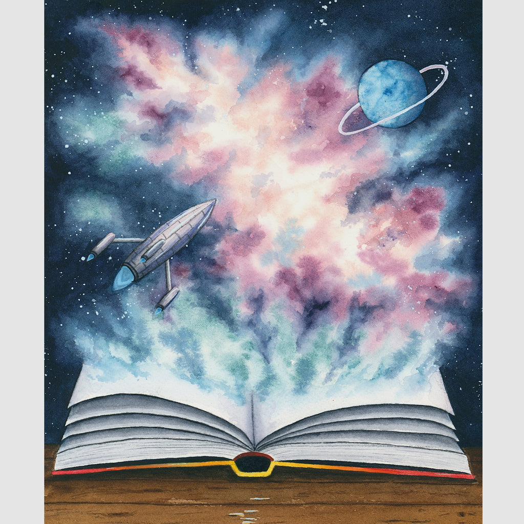 Science Fiction: Worlds Beyond the Page Original Artwork 8x10"