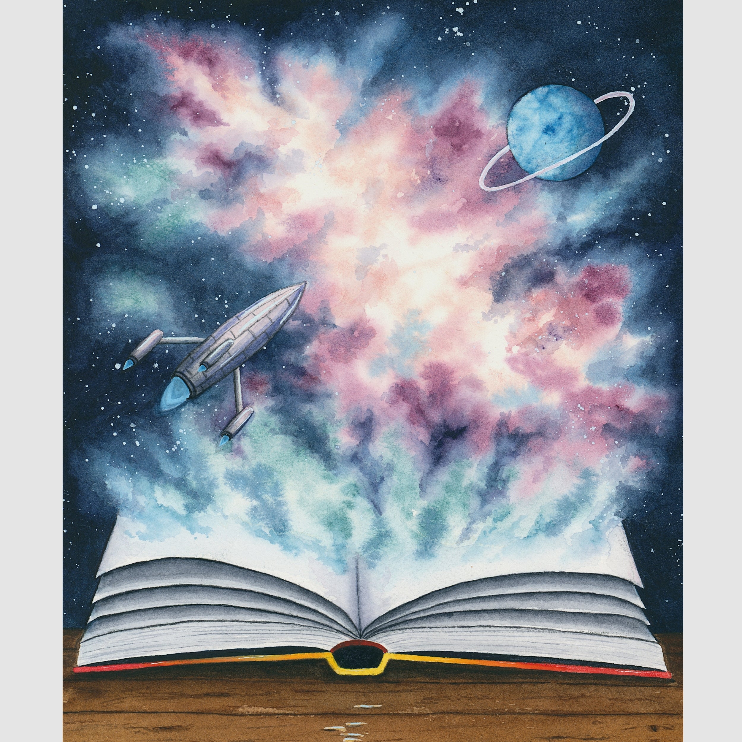 Science Fiction: Worlds Beyond the Page Original Artwork 8x10"